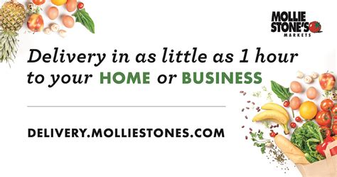 Fees vary for one-hour deliveries, club store deliveries, and deliveries under 35. . Mollie stones delivery